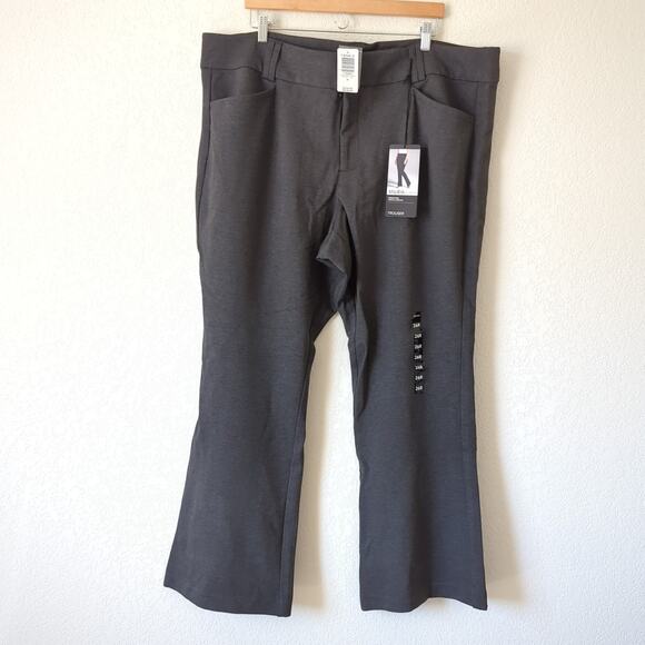 NWT Studio Torrid Pants Womens 26 Straight Gray Charcoal Stretch Ponte Trouser - Picture 6 of 7